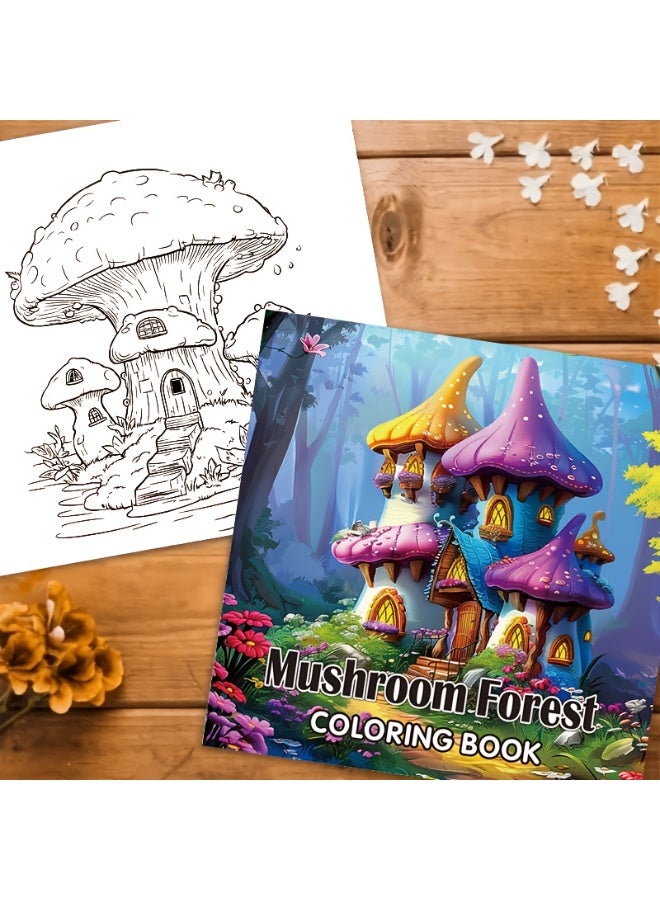Capstro Detailed Coloring Book Collection – 24 Unique Designs for Creative Coloring & Relaxing Art Play | Illustrated Coloring Book for Home & Screen-Free Creativity – Mushroom Forest Theme - Image 1